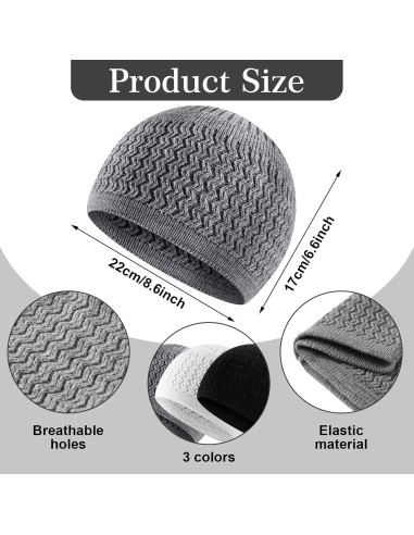 Conjunto de Gorras Kufi y Cuentas de Oración Musulmana Jiuguva