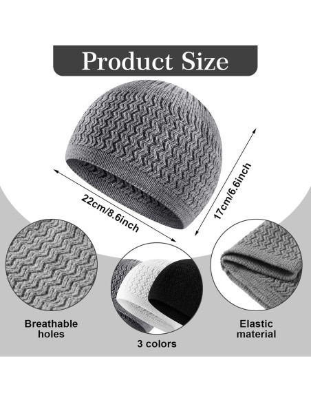 Conjunto de Gorras Kufi y Cuentas de Oración Musulmana Jiuguva