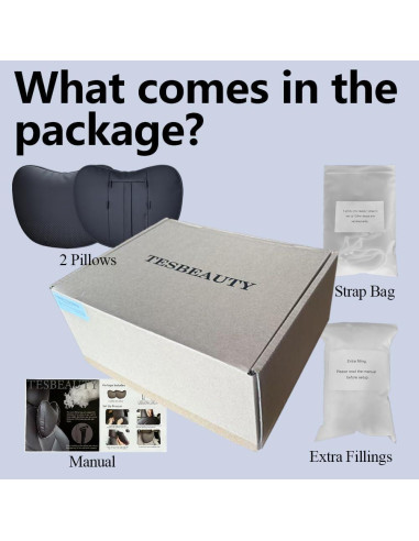 Almohada de Cuello TANOLA de Cuero Nappa Ajustable - 2 Unidades