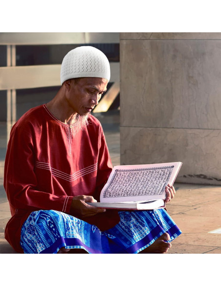 Conjunto de Gorras Kufi y Cuentas de Oración Musulmana Jiuguva
