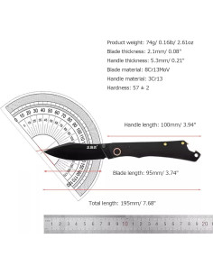 Cuchillo Plegable Sanrenmu 9306 Utility 95mm Negro 2