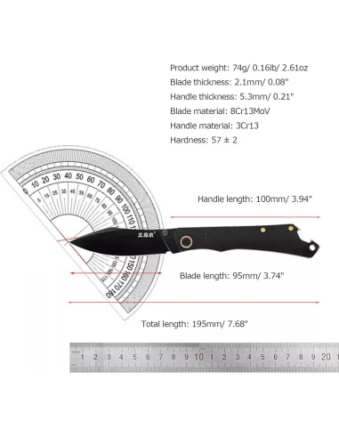 Cuchillo Plegable Sanrenmu 9306 Utility 95mm Negro