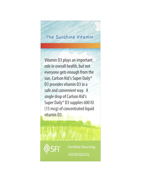 Gotas de Vitamina D3 para Niños Carlson 600 IU 90 Gotas Gotas de Vitamina D3 para Niños Carlson 600 IU 90 Gotas