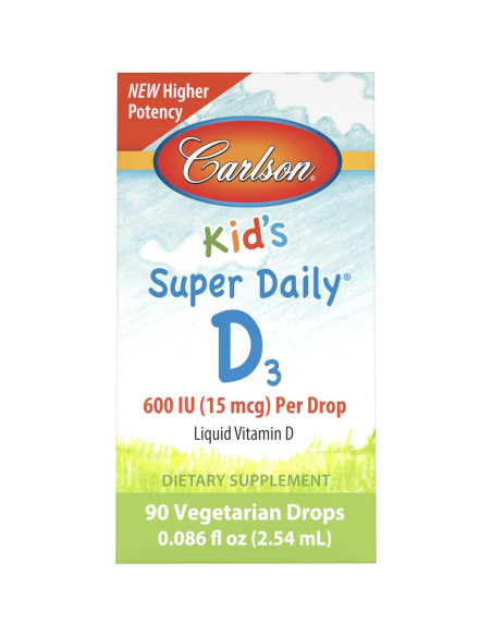 Gotas de Vitamina D3 para Niños Carlson 600 IU 90 Gotas Gotas de Vitamina D3 para Niños Carlson 600 IU 90 Gotas