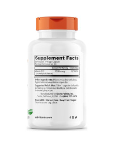 B12 Metilcobalamina Doctor's Best 1500 mcg Vegano 60 Cápsulas 2