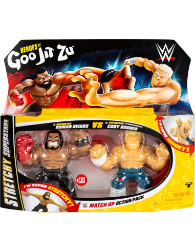 Heroes de Goo Jit Zu WWE Paquete de 2 Figuras Roman Reigns y Cody Rhodes