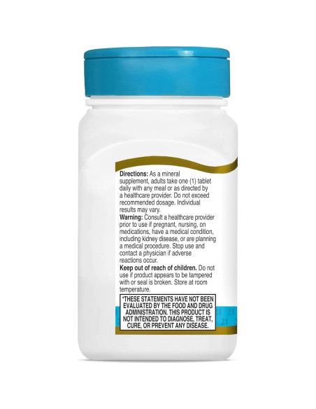 Magnesio 250 mg 21st Century - 110 Tabletas Veganas