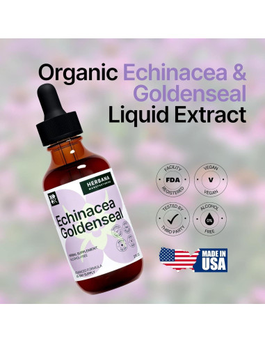 Echinacea y Goldenseal 60 ml - Suplemento Inmunológico Natural