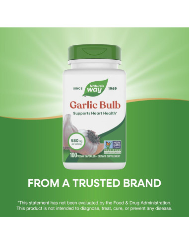 Bulbo de Ajo Nature's Way 580 mg 100 Cápsulas Veganas
