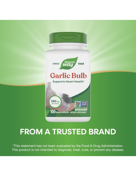 Bulbo de Ajo Nature's Way 580 mg 100 Cápsulas Veganas