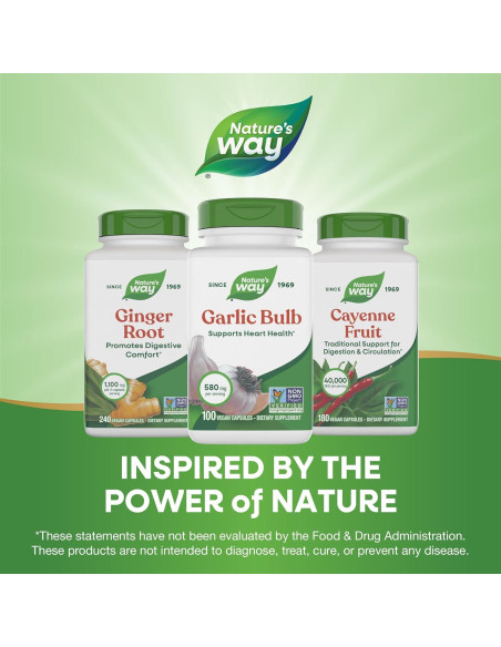 Bulbo de Ajo Nature's Way 580 mg 100 Cápsulas Veganas