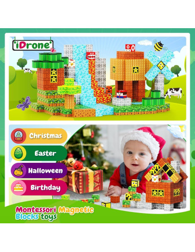 100 Piezas Bloques Magnéticos iDrone - Juguetes Educativos STEM