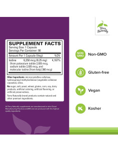 Suplemento Terry Naturally Tri-Iodine 90 Cápsulas 6.25mg Yodo 2