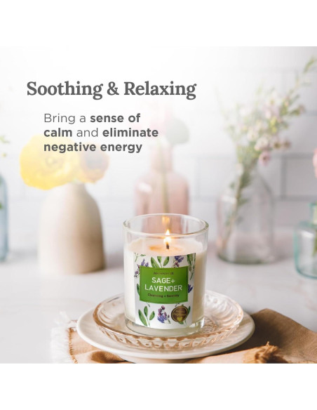 Juego de Velas de Soja Natural Magnífico 101 - Salvia y Lavanda, 3 Piezas, 42 Horas Juego de Velas de Soja Natural Magnífico 101 - Salvia y Lavanda, 3 Piezas, 42 Horas