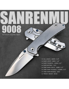 Cuchillo Plegable SANRENMU SRM 9008 Acero Inoxidable 12C27 2