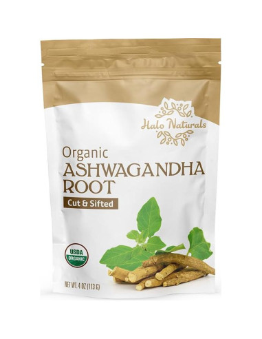 Raíz de Ashwagandha Orgánica Halo Naturals 113g Certificada USDA