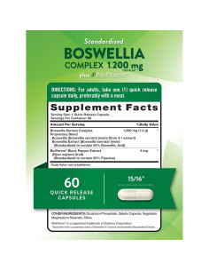 Suplemento Boswellia Serrata 1200mg Verdad de la Naturaleza 60 Cápsulas 2