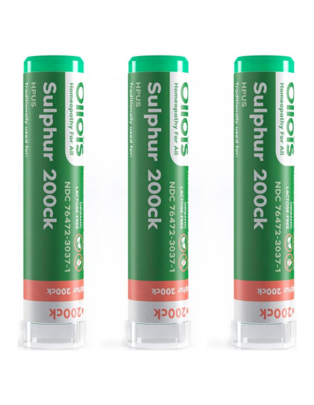 Medicamento Homeopático Ollois Azufre 200ck Orgánico 80 Pellets