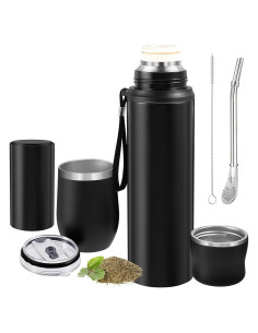 Kit Completo de Yerba Mate Suclain 3 Piezas Negro 1000ml