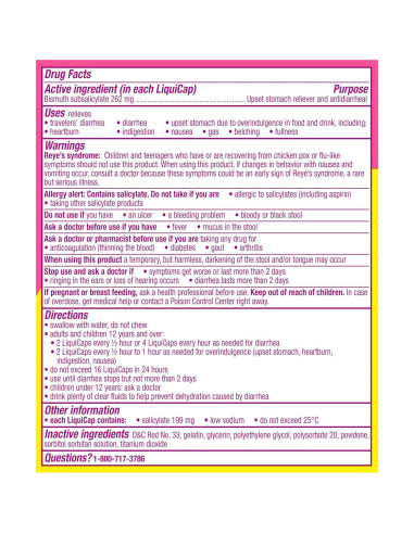 Pepto Bismol Liquicaps 48 Unidades - Alivio Estómago Alterado