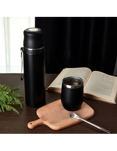 Kit Taza Yerba Mate Dandat 12 oz + Botella Térmica 1000 ml