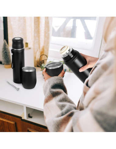 Kit Taza Yerba Mate Dandat 12 oz + Botella Térmica 1000 ml