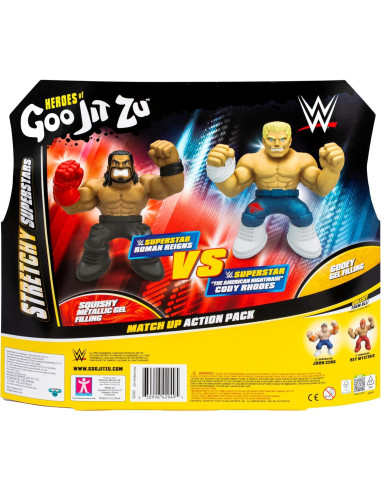 Heroes de Goo Jit Zu WWE Paquete de 2 Figuras Roman Reigns y Cody Rhodes