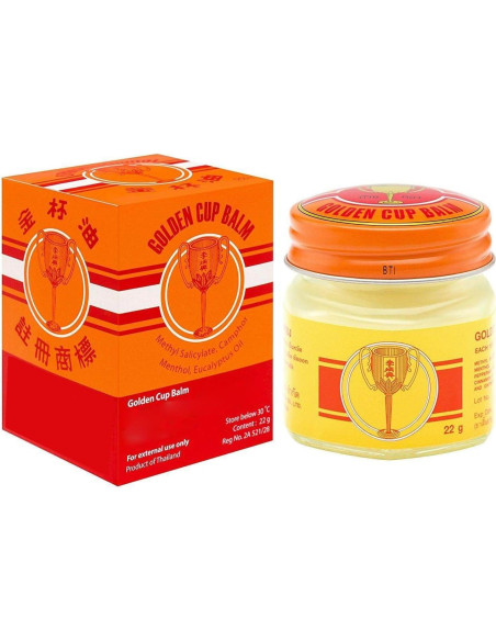 Ungüento Herbal Tailandés Amarillo Golden Cup 66g (Paquete de 3)