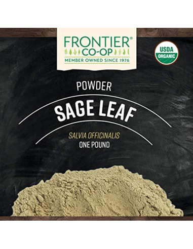 Hoja de Salvia Orgánica Molida Frontier Co-op 453g