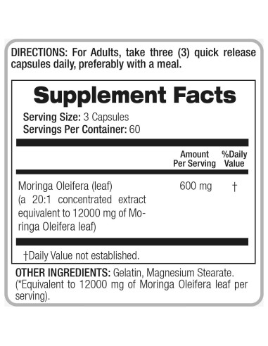 Cápsulas de Moringa Oleifera FITO MEDIC'S 300 Unidades