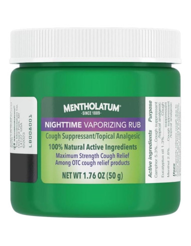 Mentholatum Rub Vaporizante Nocturno 50 g - Alivio de Tos Lavanda