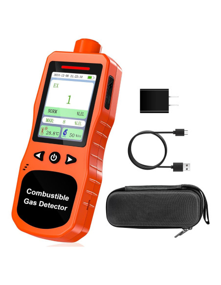 Detector de Fugas de Gas ZYKYCX ZY-Ex4000 Naranja Recargable Detector de Fugas de Gas ZYKYCX ZY-Ex4000 Naranja Recargable