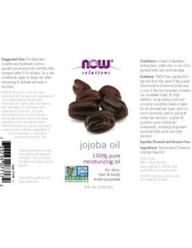Aceite de Jojoba Puro NOW Foods 118 ml x 2 - Cosmético Hidratante