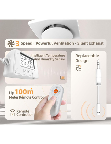 Ventilador de Escape ARSFAN P119A 10 cm con Control Remoto