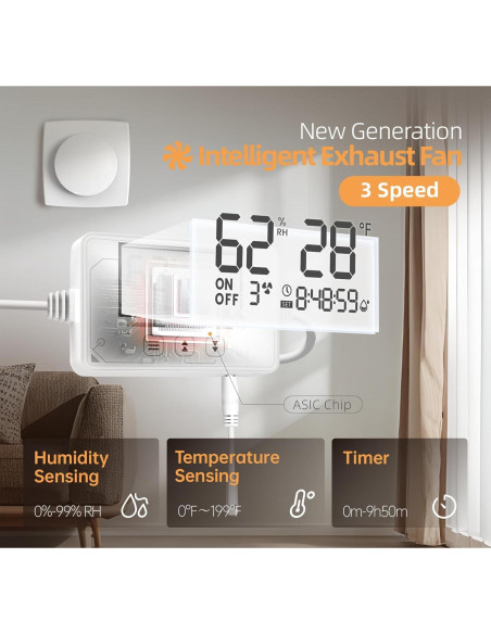 Ventilador de Escape ARSFAN P119A 10 cm con Control Remoto