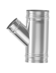 Conector de Manguera en Y 6" a 4" Acero Inoxidable 45