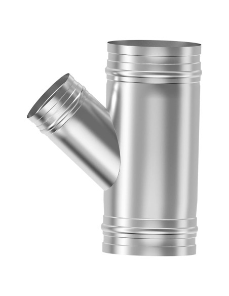 Conector de Manguera en Y 6" a 4" Acero Inoxidable 45