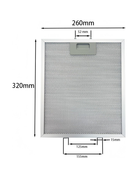 Filtro de Campana Extractora LBGWOEC 32x26cm Aluminio 2 Piezas