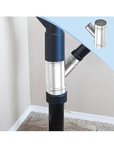 Conector de Manguera en Y 6" a 4" Acero Inoxidable 45