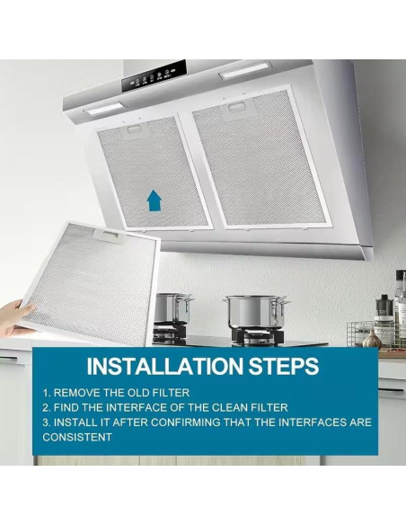 Filtro de Campana Extractora LBGWOEC 32x26cm Aluminio 2 Piezas