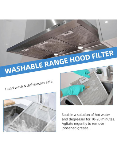Filtro de Campana Extractora LBGWOEC 32x26cm Aluminio 2 Piezas