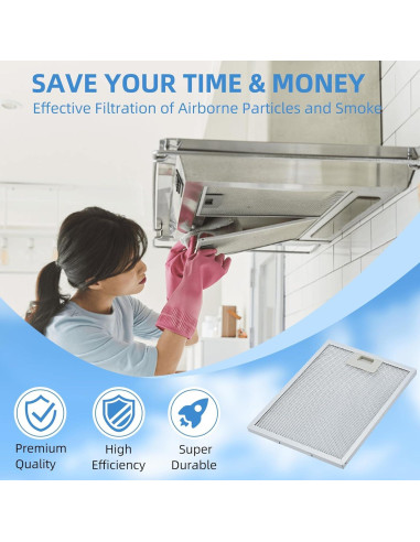 Filtro de Campana Extractora LBGWOEC 32x26cm Aluminio 2 Piezas