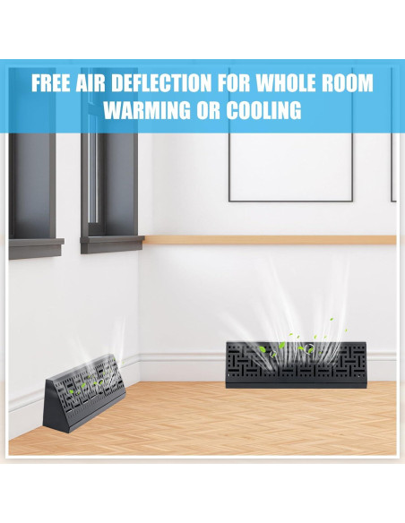 Difusor de Ventilación de Baseboard Landhoow 18" Negro - 4 Pcs