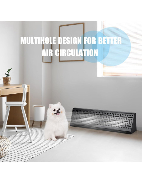 Difusor de Ventilación de Baseboard Landhoow 18" Negro - 4 Pcs