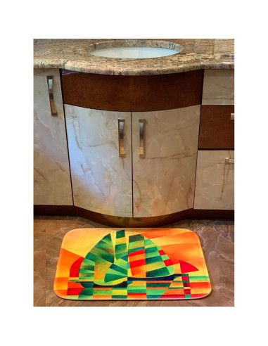 Alfombra de Baño Vintage 3dRose 58x45 cm Antideslizante