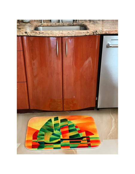 Alfombra de Baño Vintage 3dRose 58x45 cm Antideslizante