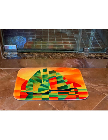 Alfombra de Baño Vintage 3dRose 58x45 cm Antideslizante