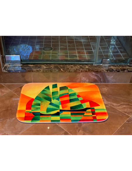 Alfombra de Baño Vintage 3dRose 58x45 cm Antideslizante