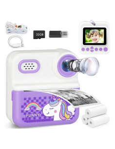 Cámara Instantánea para Niños PIUYGNFA I3 5MP 1080p 32GB