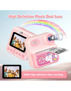 Cámara Instantánea para Niños PIUYGNFA I3 5MP 1080p 32GB 2